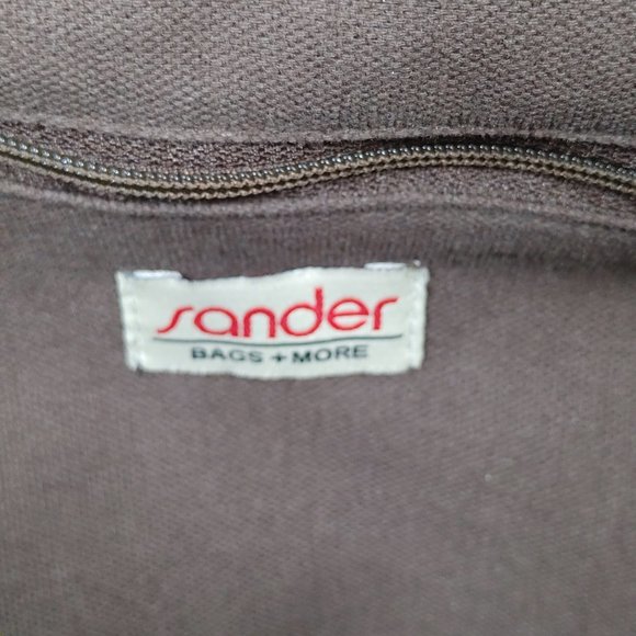 Sander Bags & More Vtg Red Floral Tapestry Tote Bag/Purse Brown Leather Handles - Picture 7 of 7